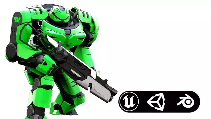 DOOM FIGHTER V-2  Rigged for Unreal Engine - Unity - MIXAMO  3D model