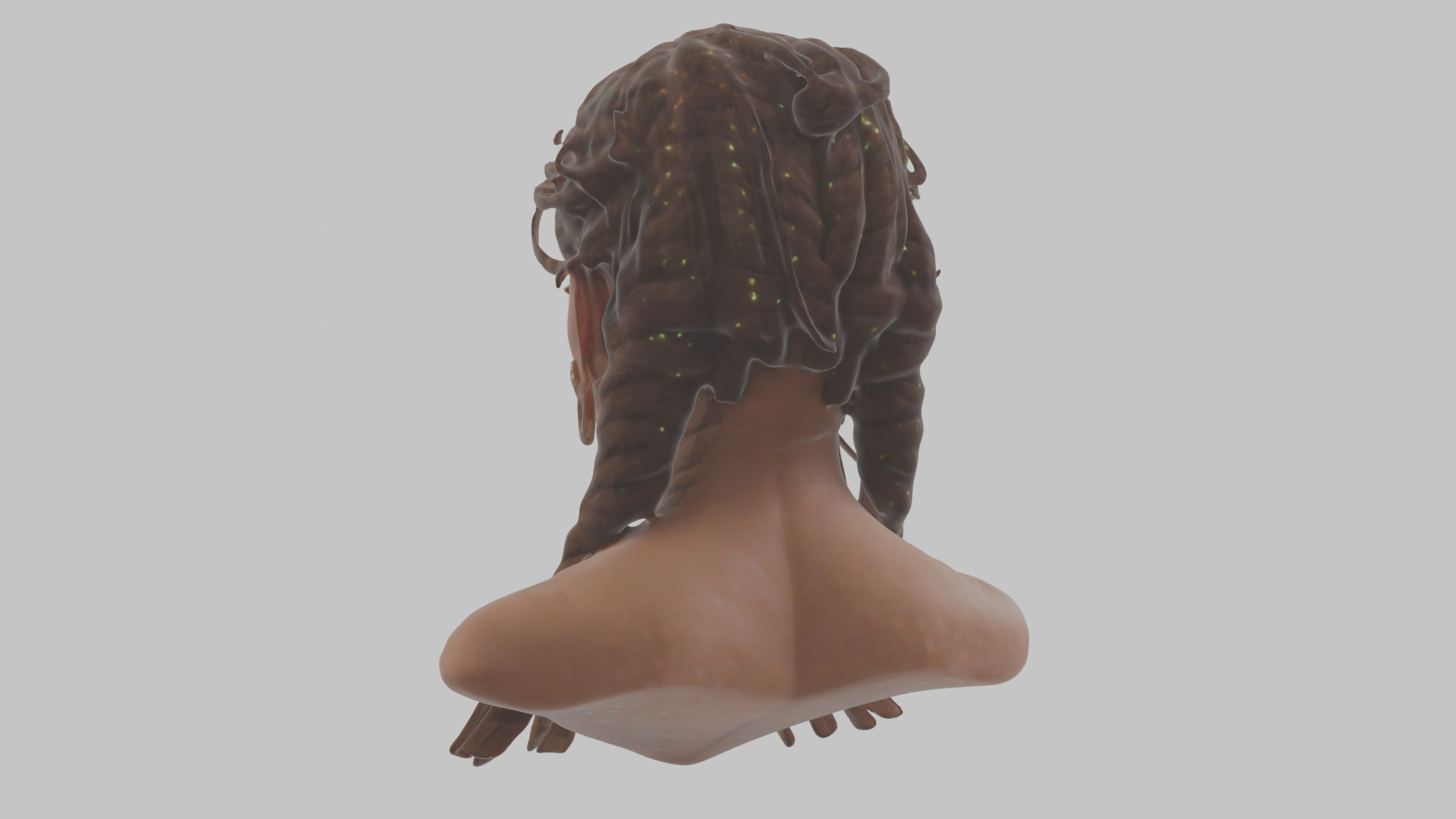 Fantasy Female Latina Woman Cute Girl Character Head Bust Sculpt Low-poly 3D model_1
