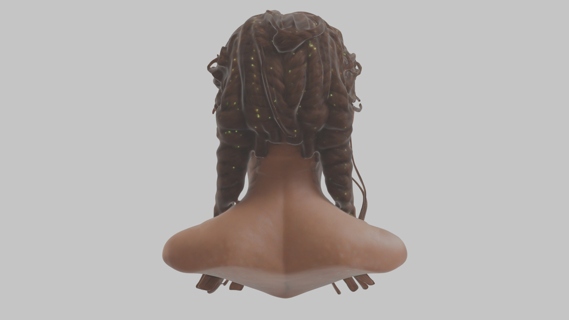 Fantasy Female Latina Woman Cute Girl Character Head Bust Sculpt Low-poly 3D model_15