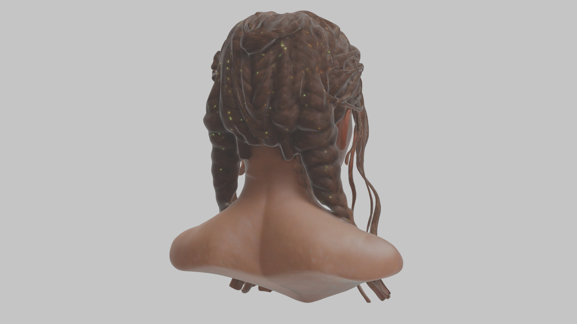 Fantasy Female Latina Woman Cute Girl Character Head Bust Sculpt Low-poly 3D model_14