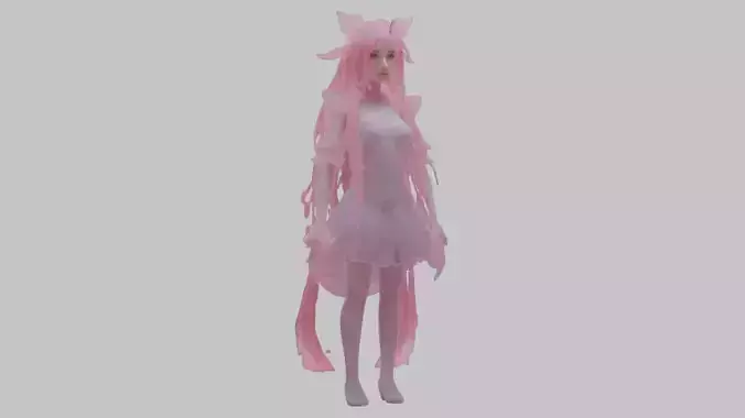 Female Fantasy Anime Pink Girl Character