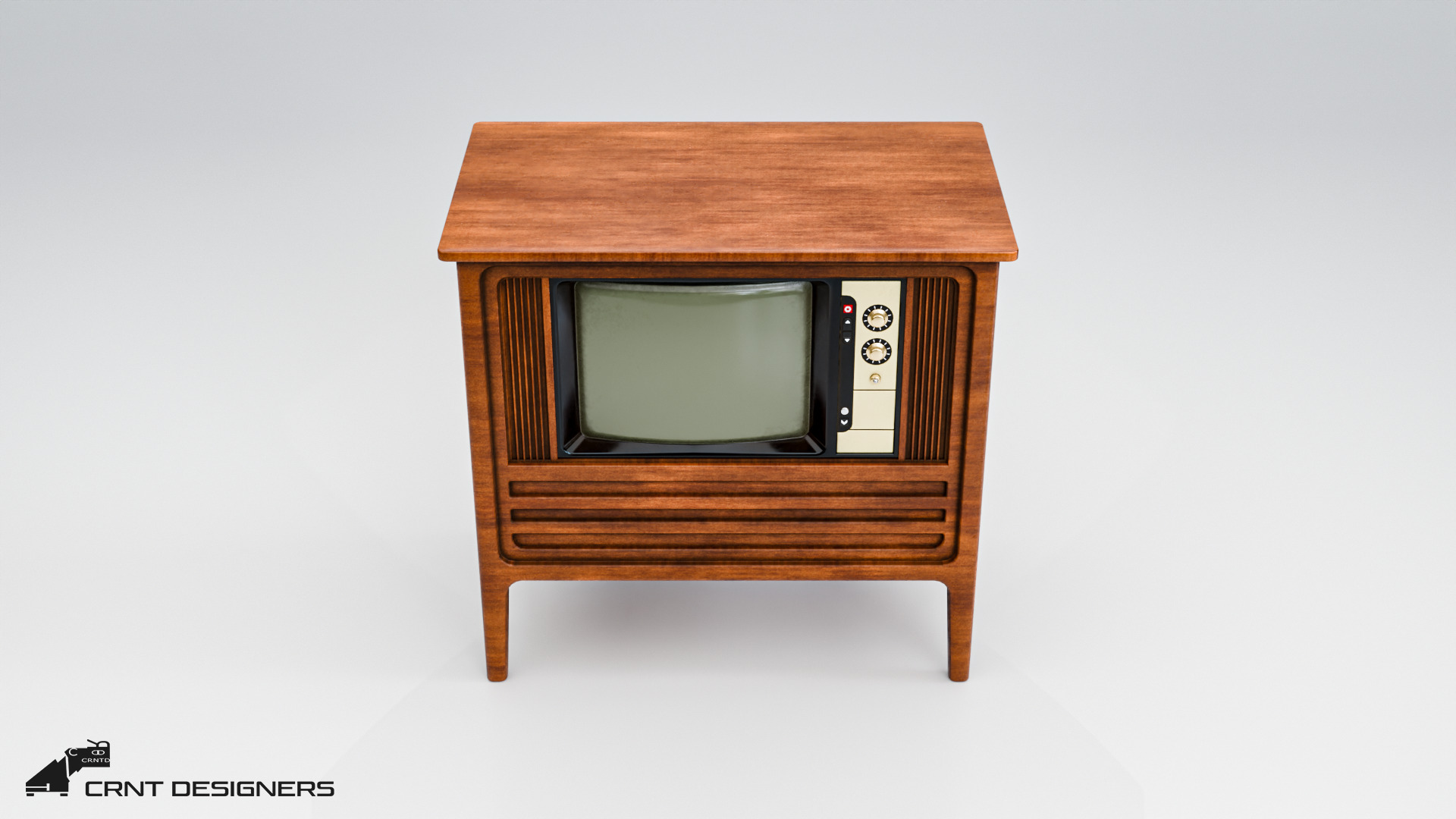 Vintage Television Low-poly 3D model_11