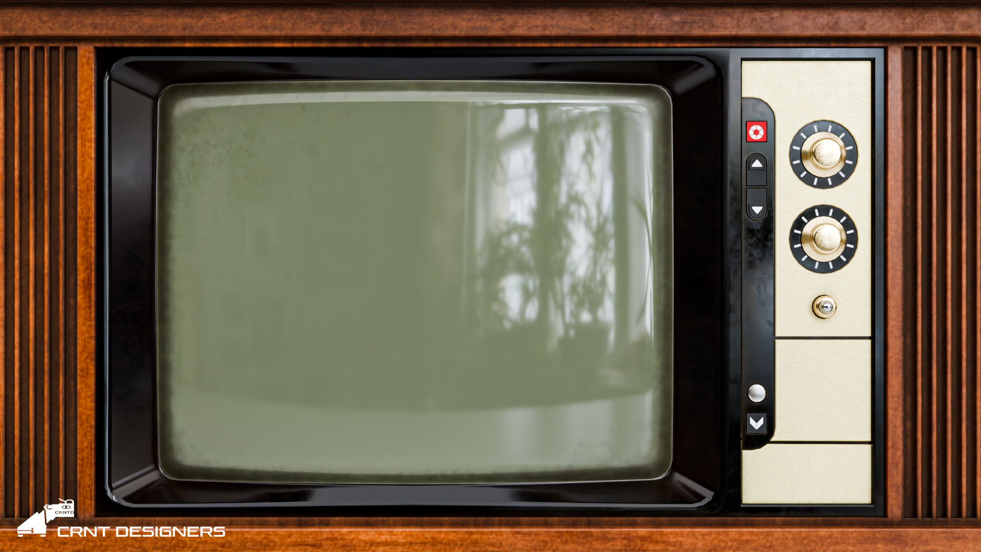 Vintage Television Low-poly 3D model_9