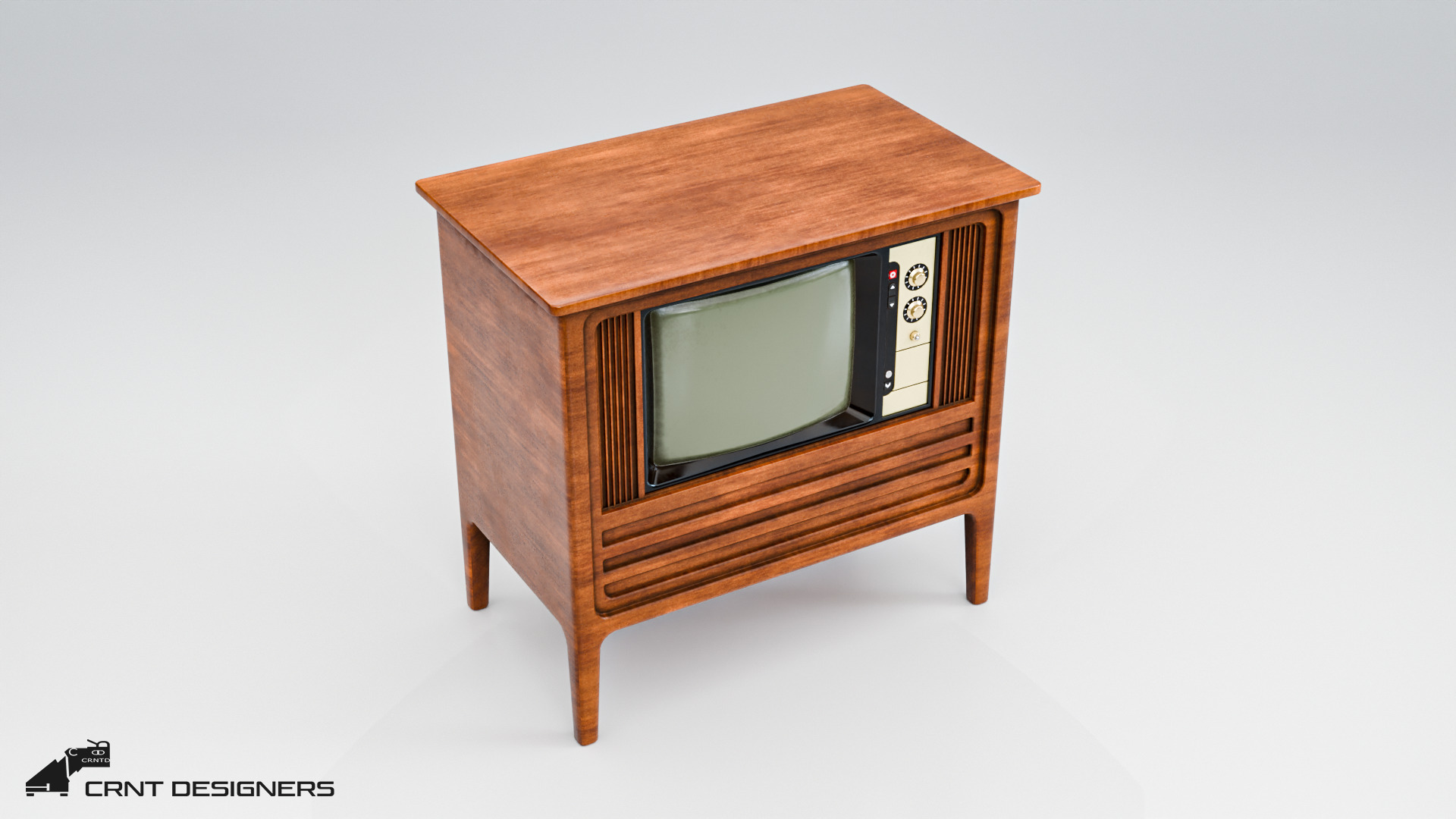 Vintage Television Low-poly 3D model_8
