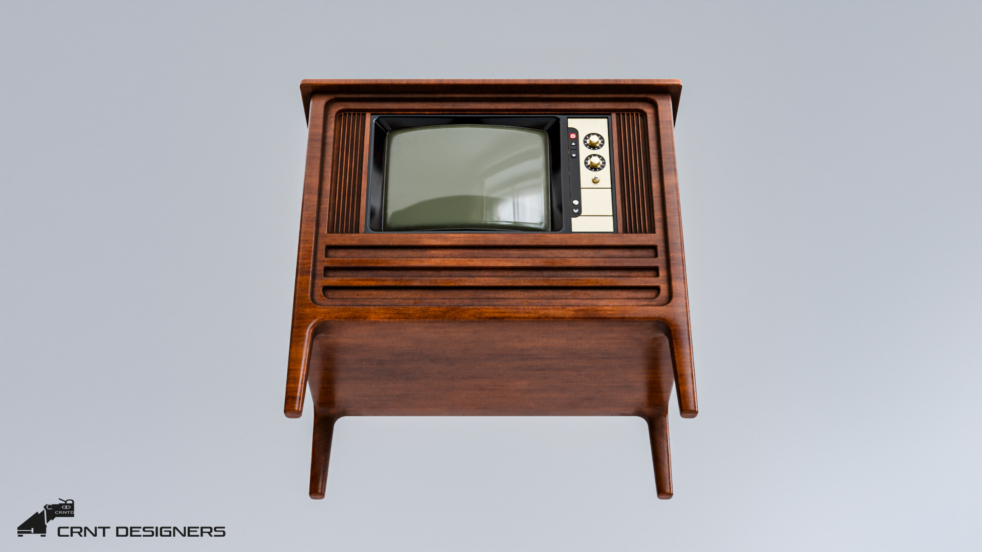 Vintage Television Low-poly 3D model_10