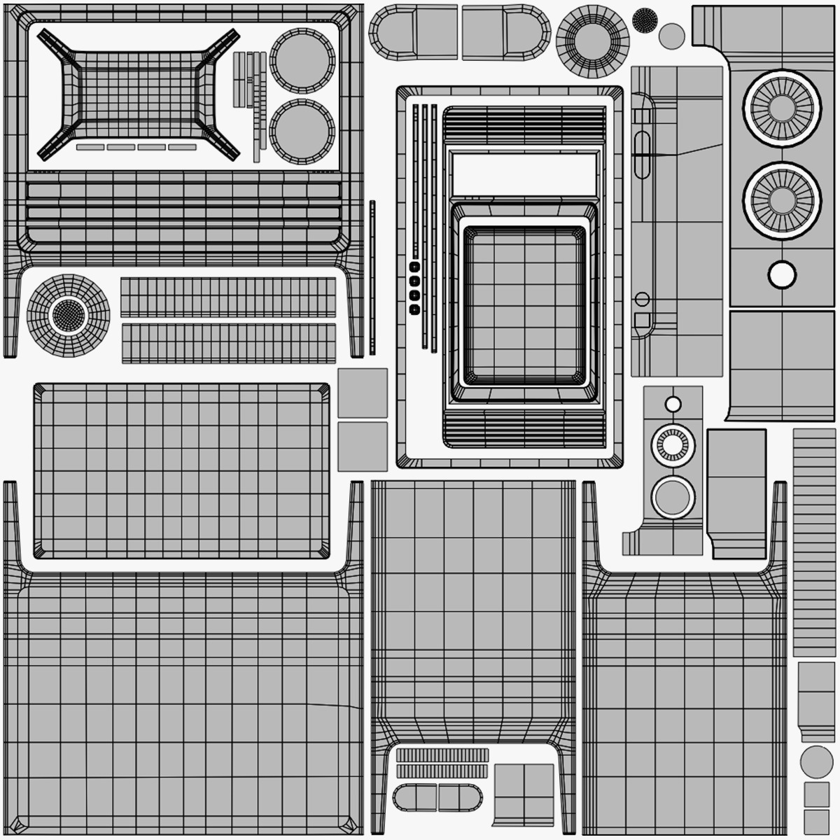 Vintage Television Low-poly 3D model_12