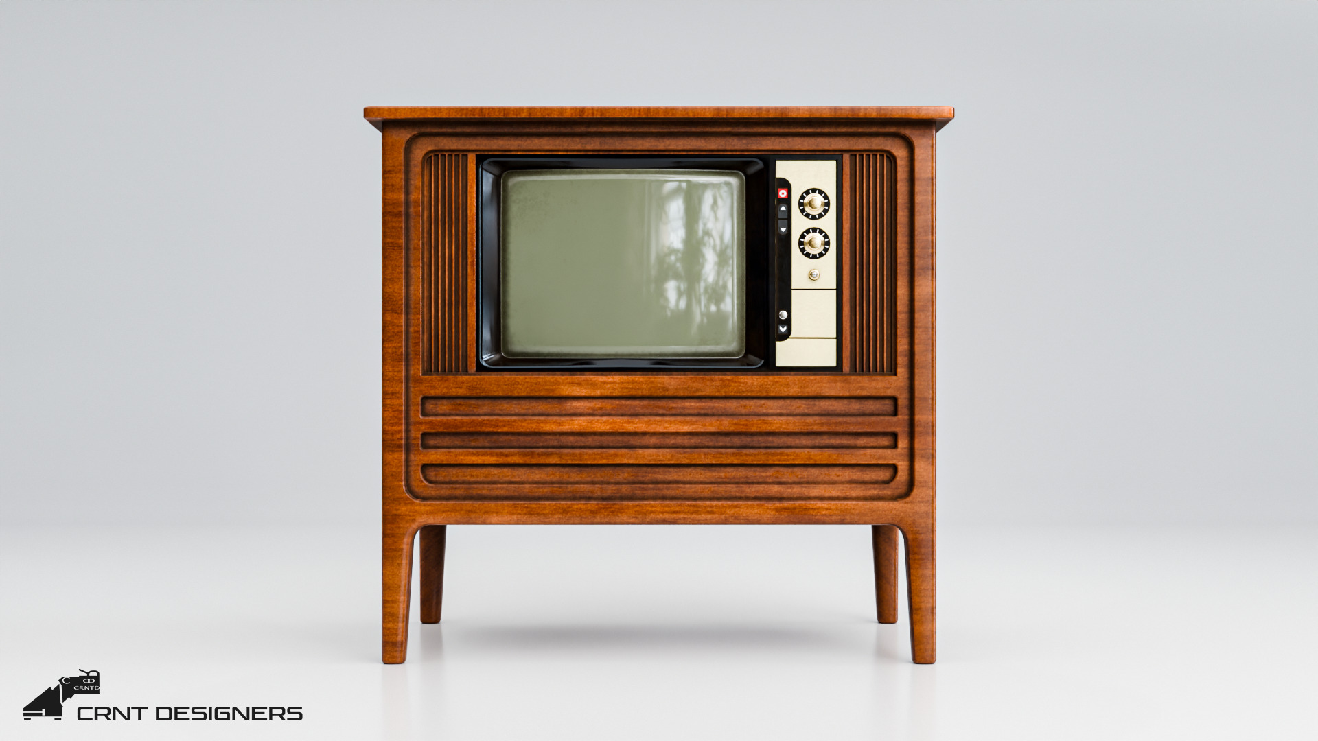 Vintage Television Low-poly 3D model_1