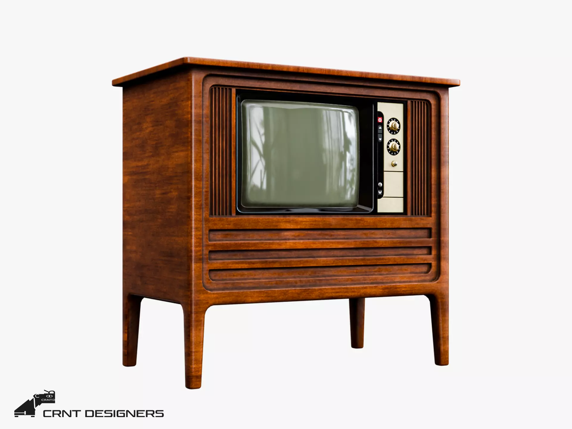 Vintage Television Low-poly 3D model_0