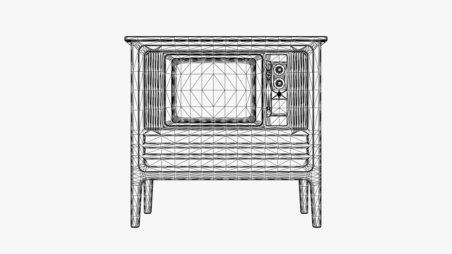Vintage Television Low-poly 3D model_2