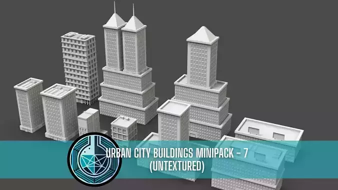 3D model Low Poly 10 Urban City Buildings Mini Pack 6 - Untextured VR ...