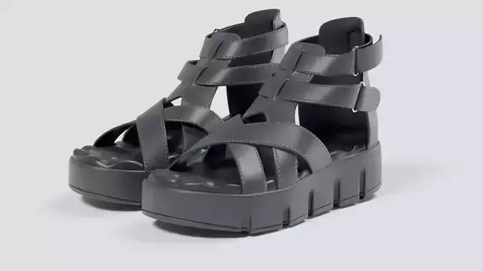 Women slipper 08 Low-poly 3D model