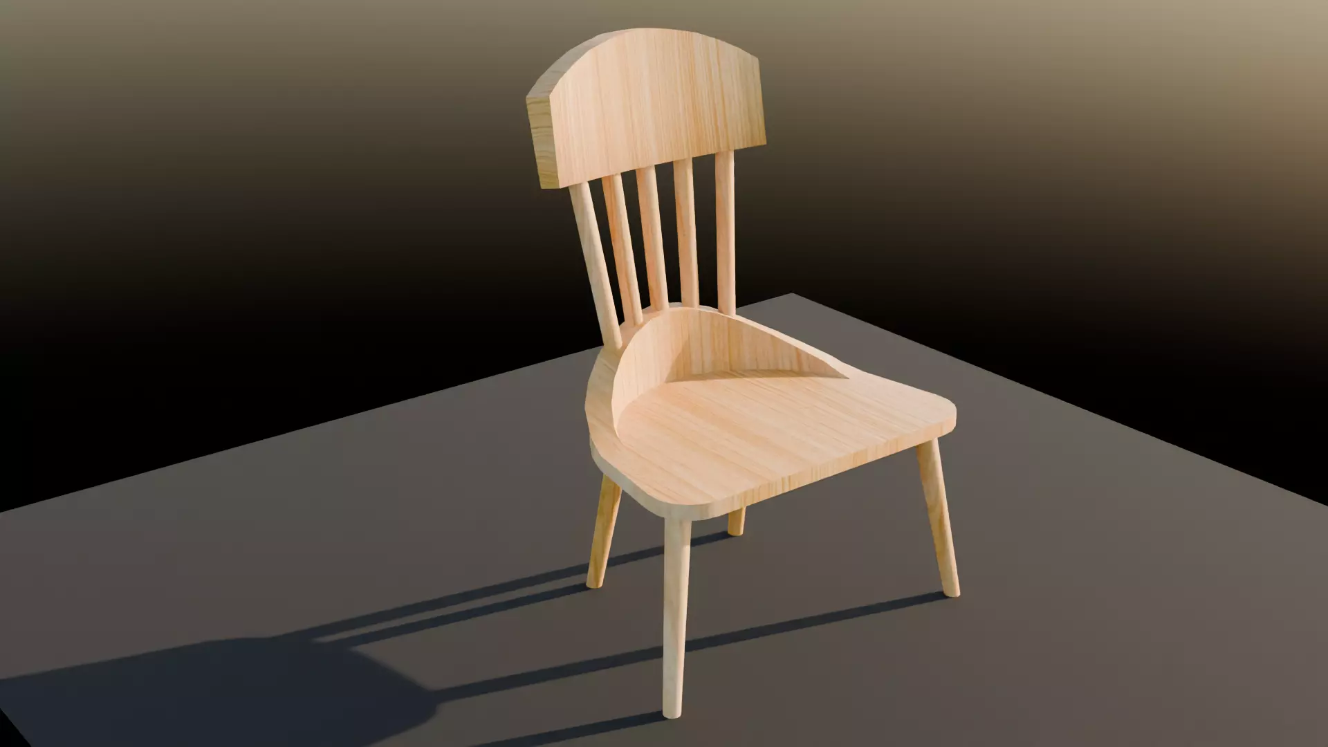 Low-poly 3D Chair Low-poly 3D model_0