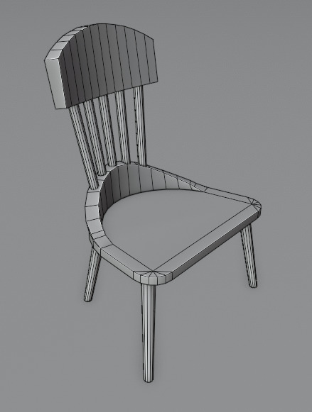 Low-poly 3D Chair Low-poly 3D model_5