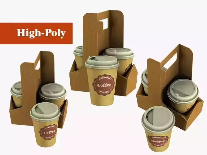 cup of coffee high-poly
