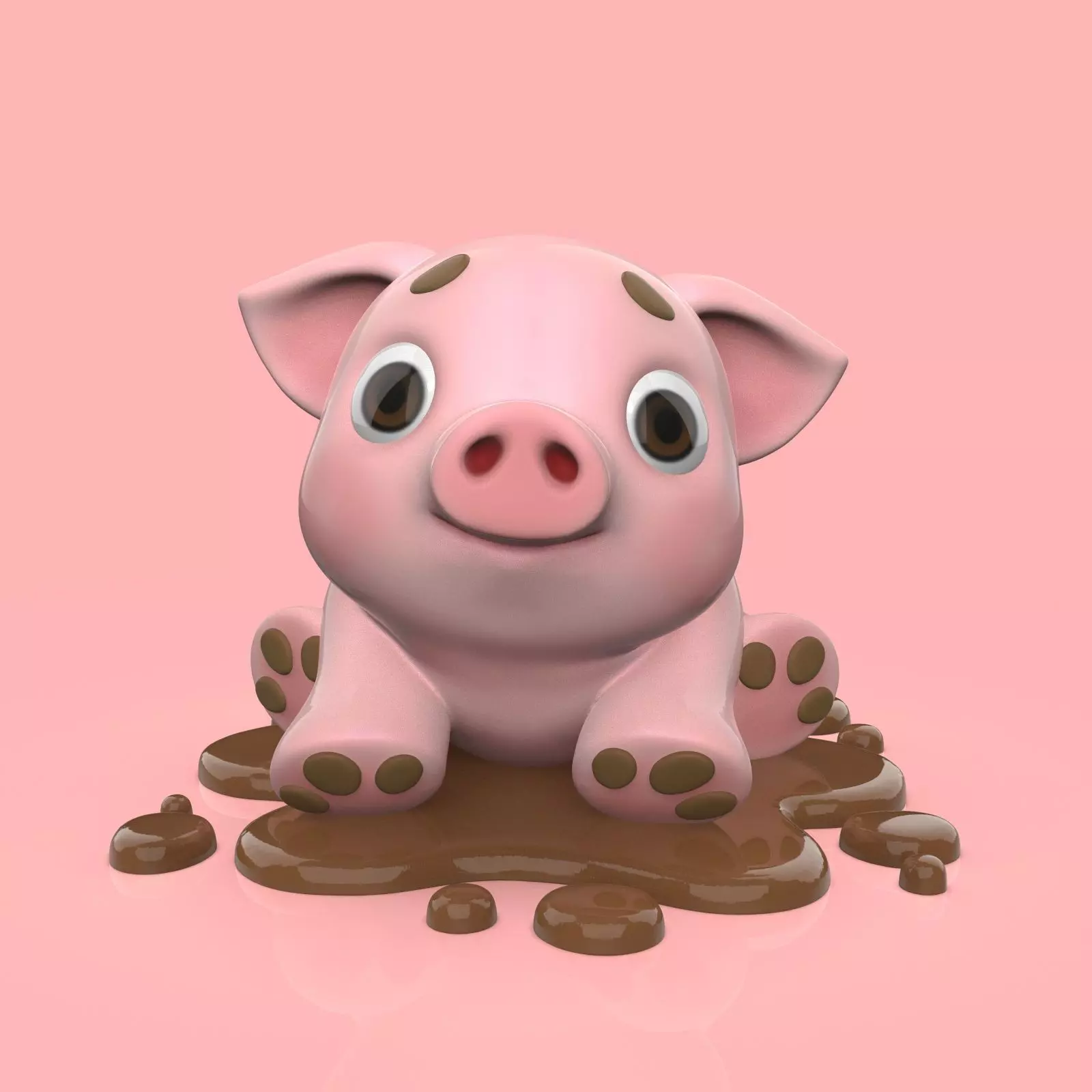 Cute Baby Pig 3D print model_0
