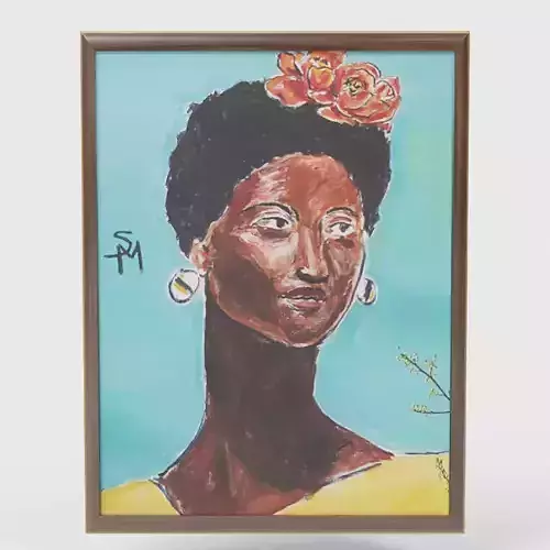 Portrait With Orange Flowers Wall Art