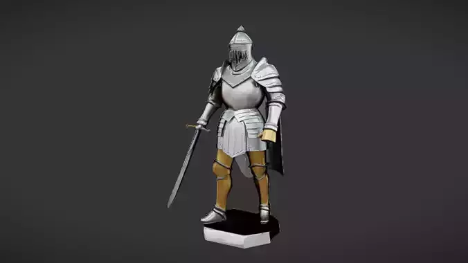 Medieval armored knight statue