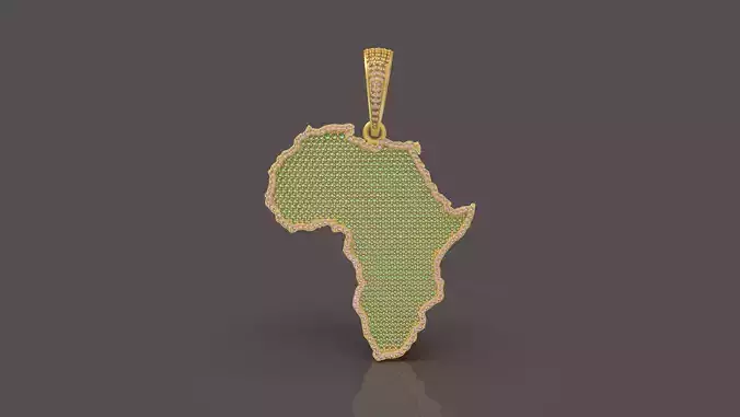 Africa Map Pendant - 0067