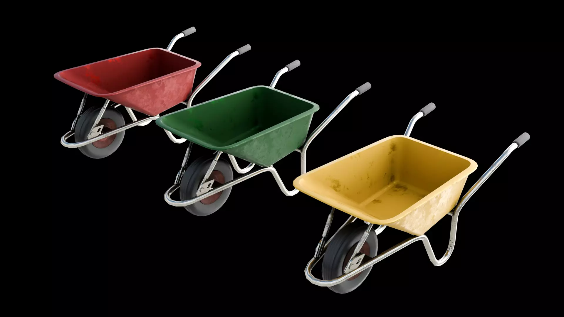Wheelbarrow Low-poly 3D model