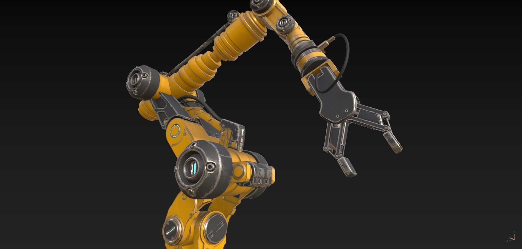 Industrial Robot Arm - 1  - Textured 3D model_9