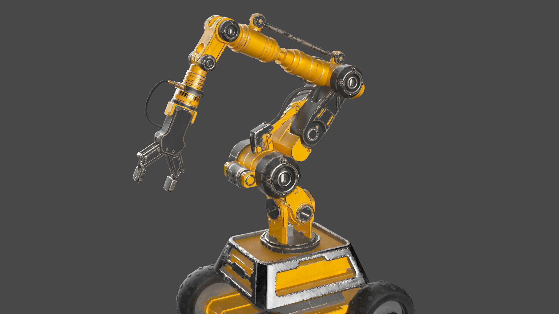 Industrial Robot Arm - 1  - Textured 3D model_1