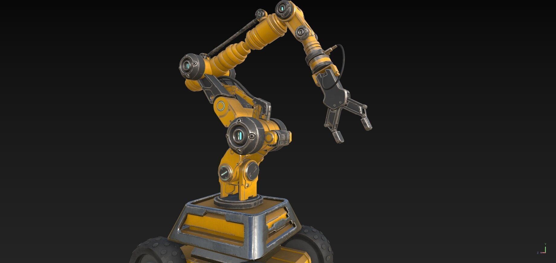 Industrial Robot Arm - 1  - Textured 3D model_8