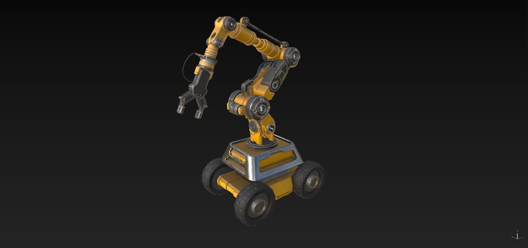 Industrial Robot Arm - 1  - Textured 3D model_7