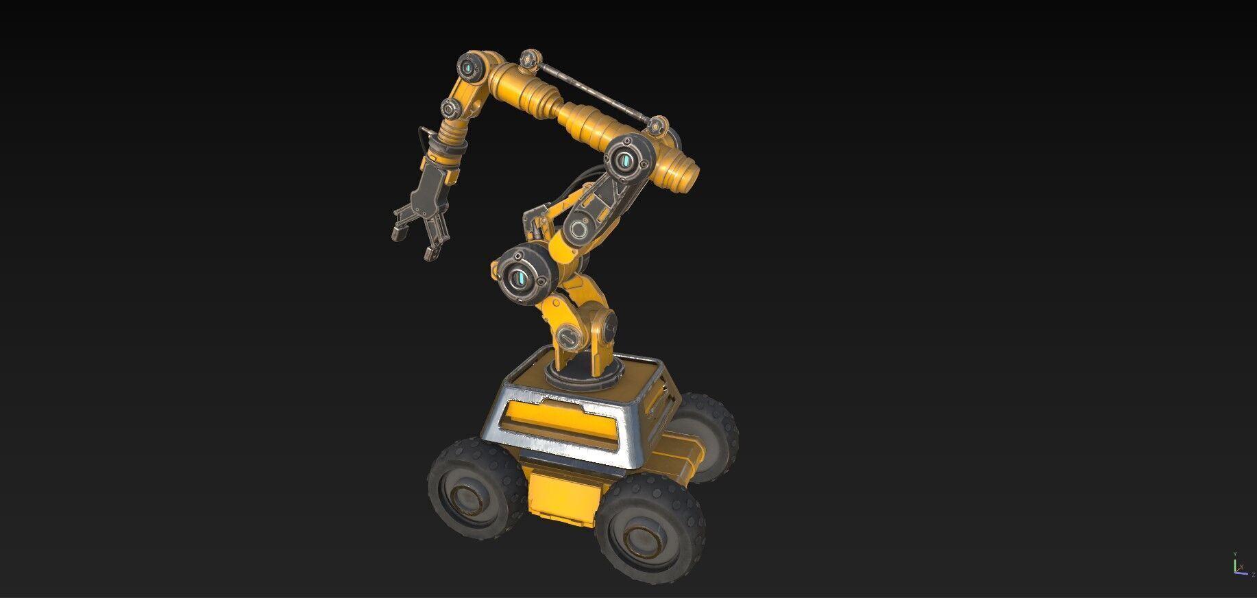 Industrial Robot Arm - 1  - Textured 3D model_5
