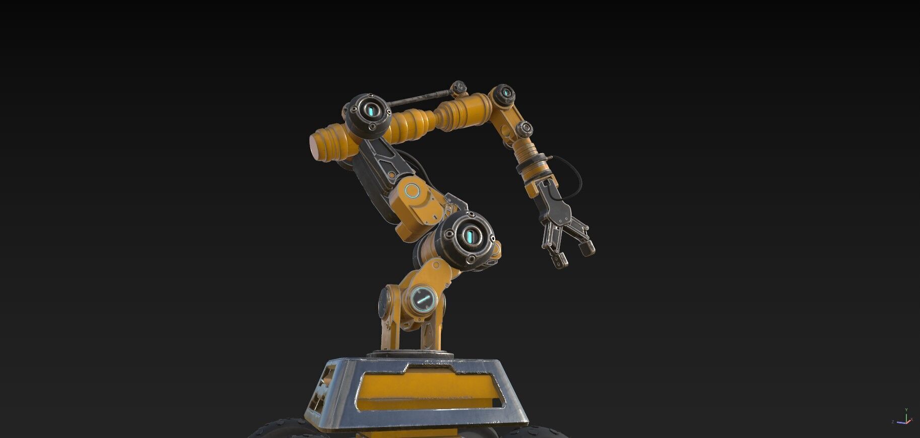 Industrial Robot Arm - 1  - Textured 3D model_10