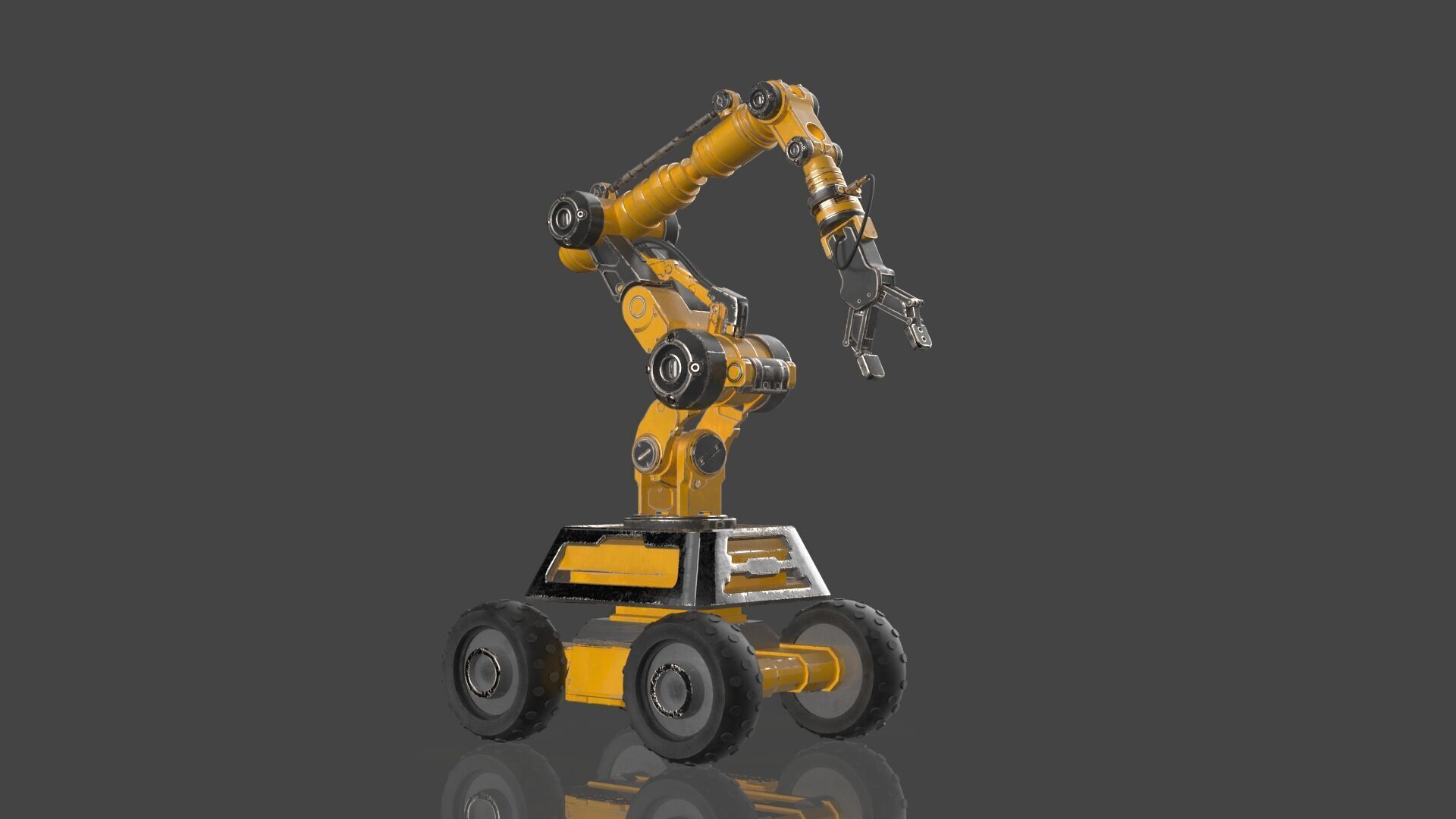 Industrial Robot Arm - 1  - Textured 3D model_4