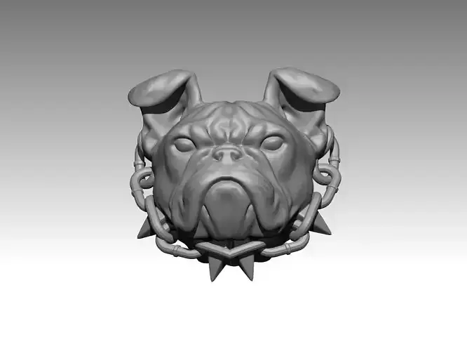  bulldog chain statue 3D print model
