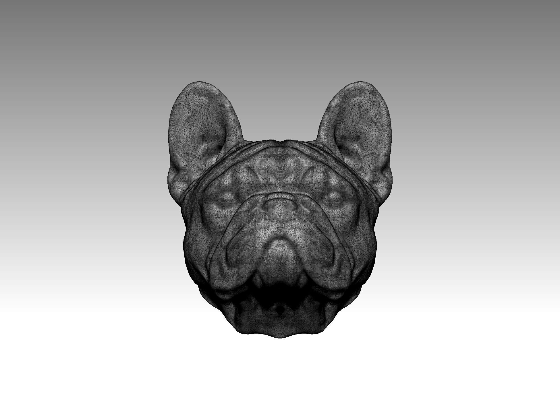  bulldog  statue 3D print model_4