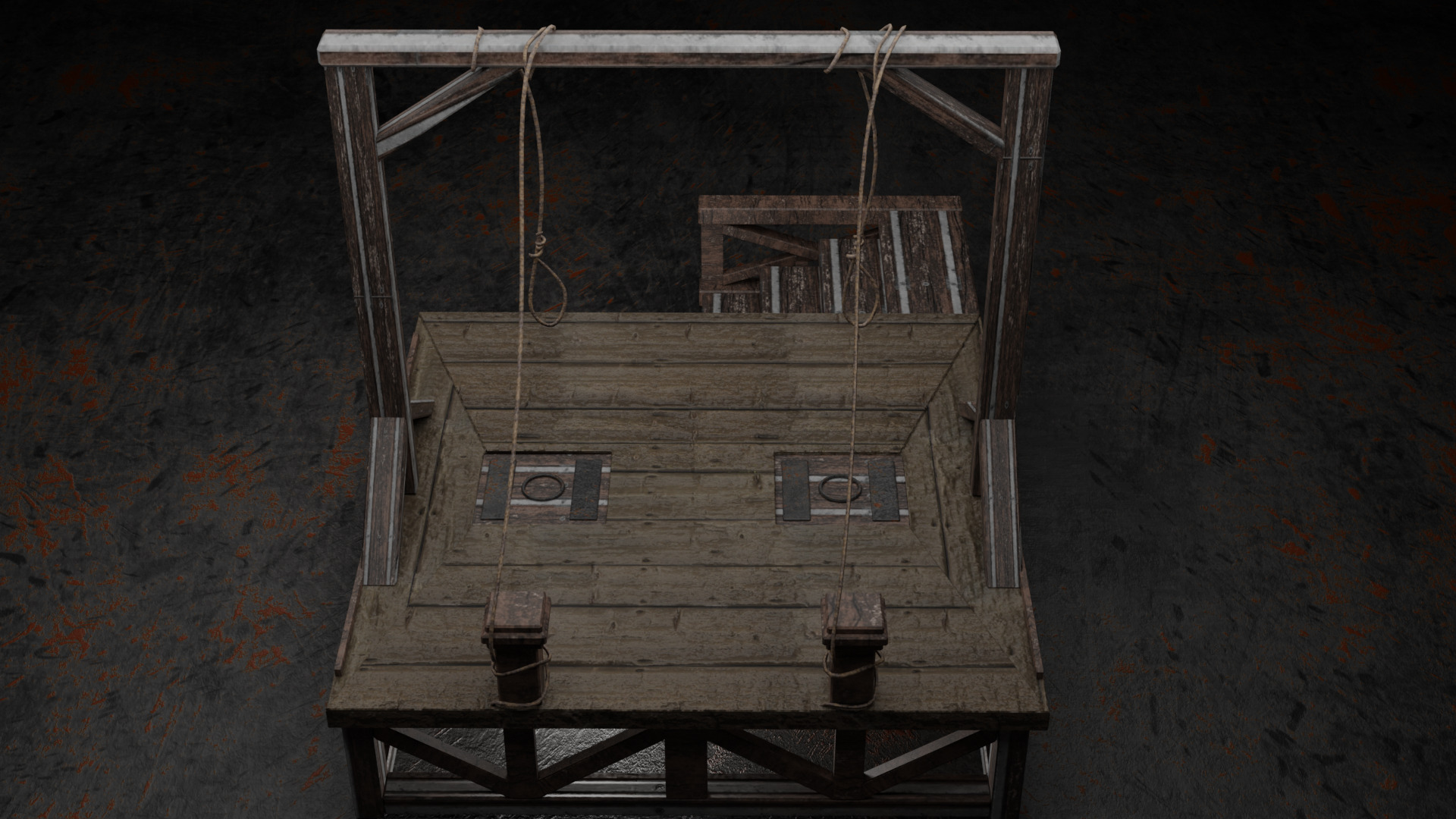 Medieval Gallows Free low-poly 3D model_3