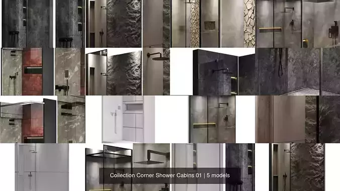 Collection Corner Shower Cabins 01