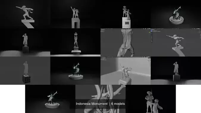 Indonesia Monument  3D Model Collection