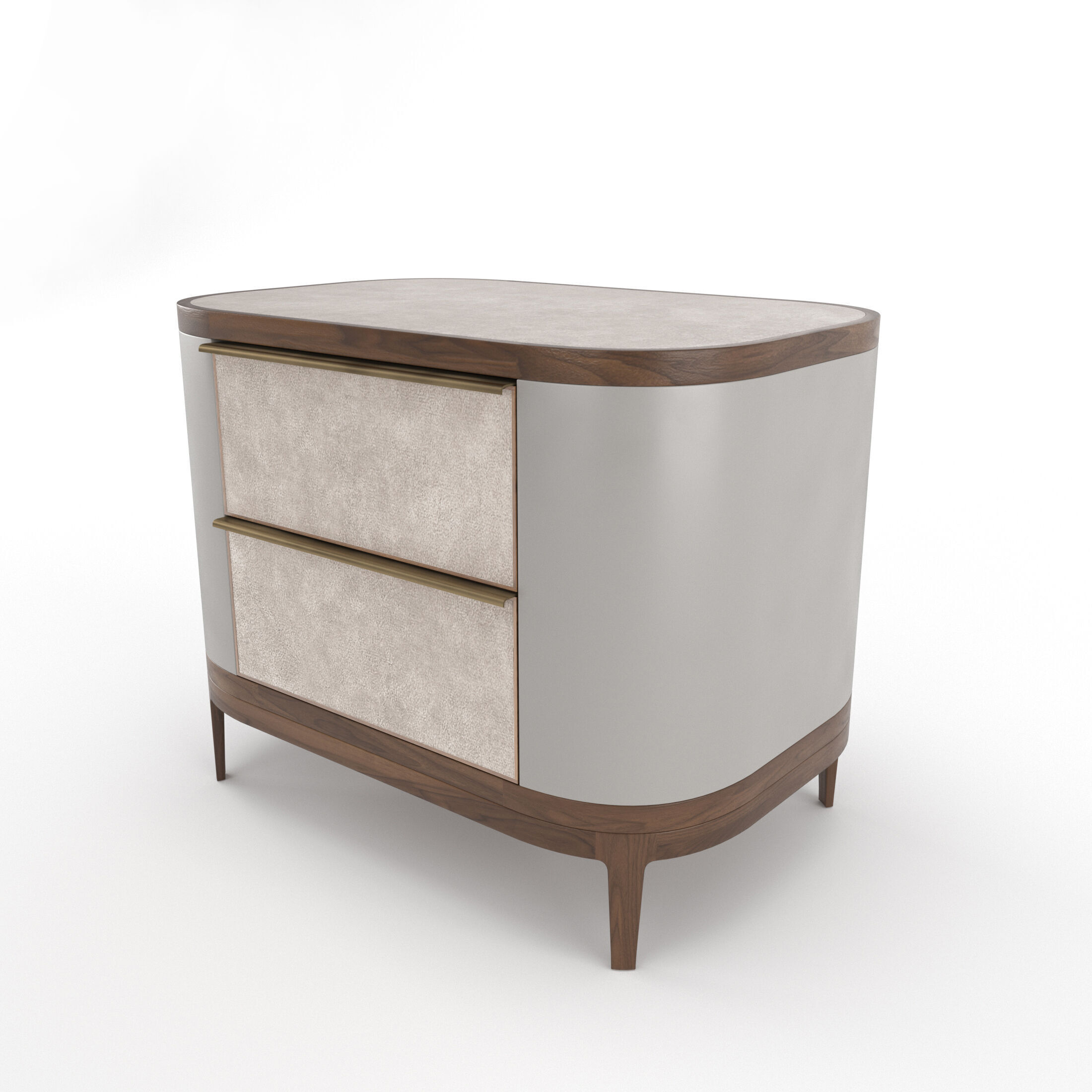 Mobi Manhattan Wooden bedside table with chest of drawers 3D model_6