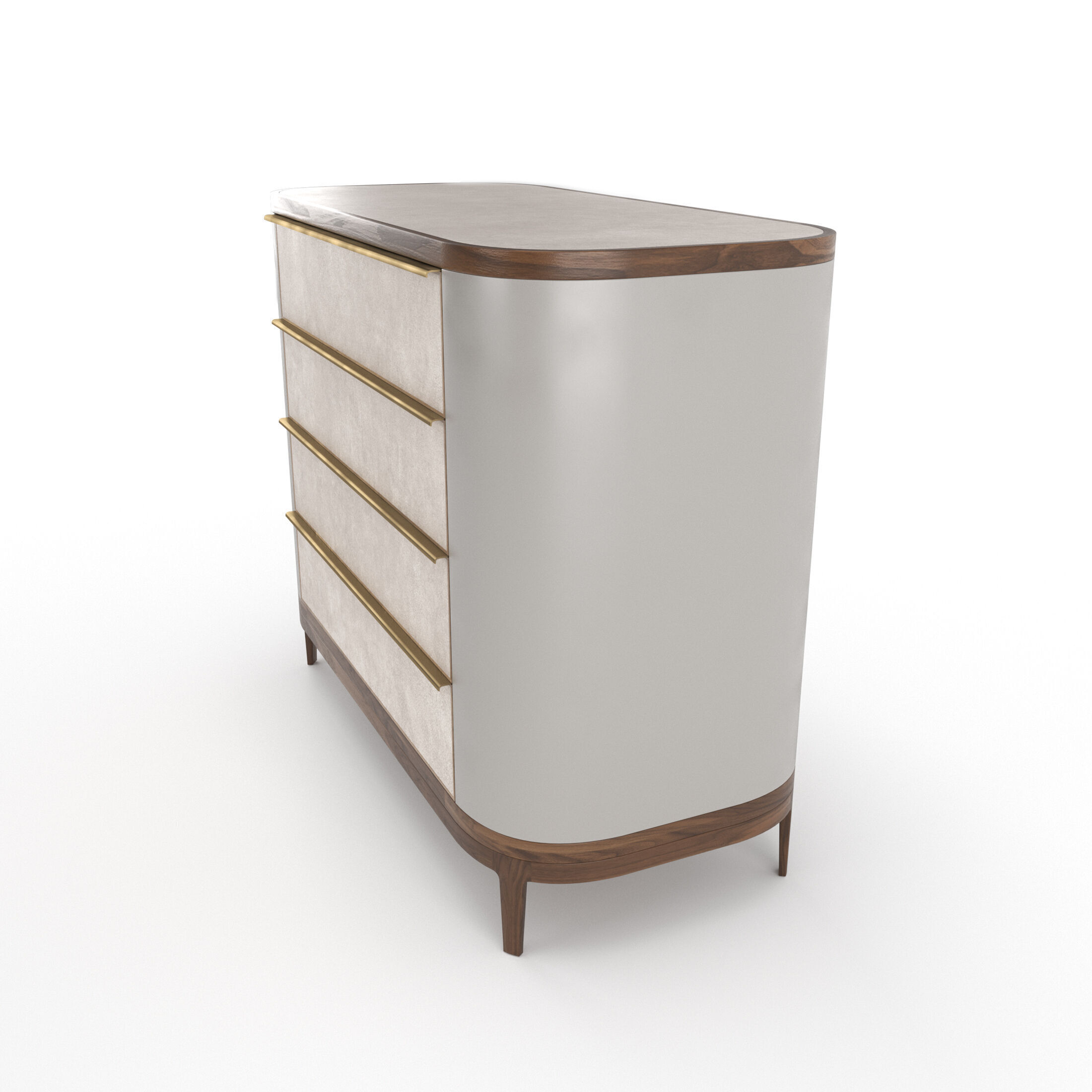 Mobi Manhattan Wooden bedside table with chest of drawers 3D model_9