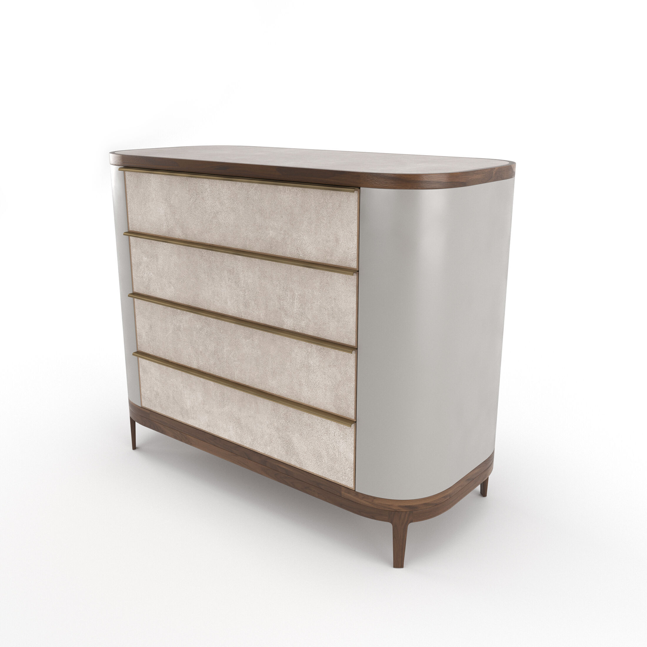 Mobi Manhattan Wooden bedside table with chest of drawers 3D model_5