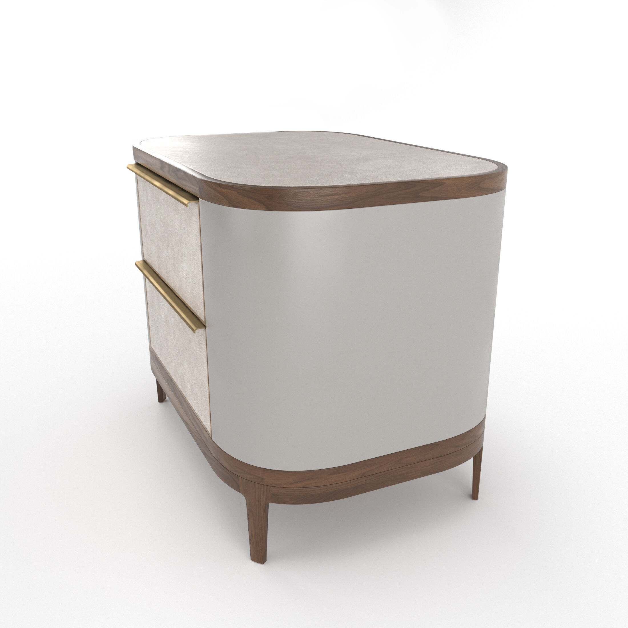 Mobi Manhattan Wooden bedside table with chest of drawers 3D model_10