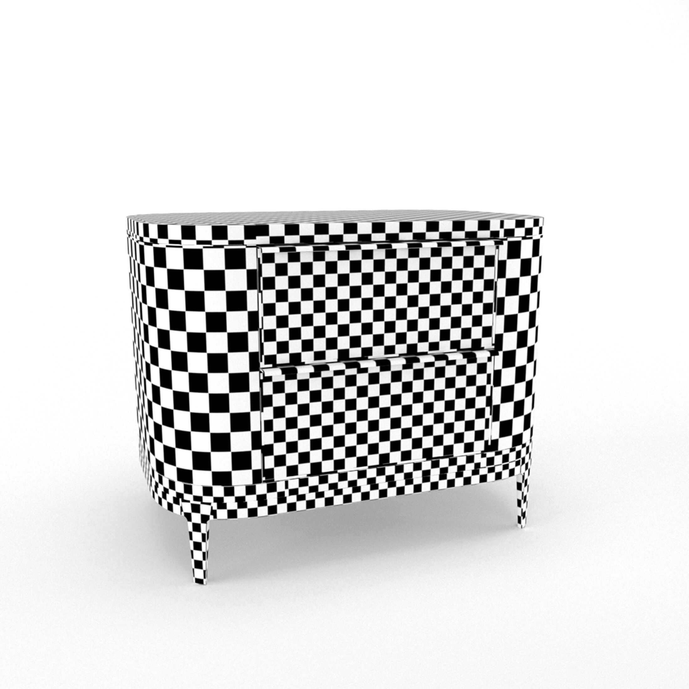 Mobi Manhattan Wooden bedside table with chest of drawers 3D model_20