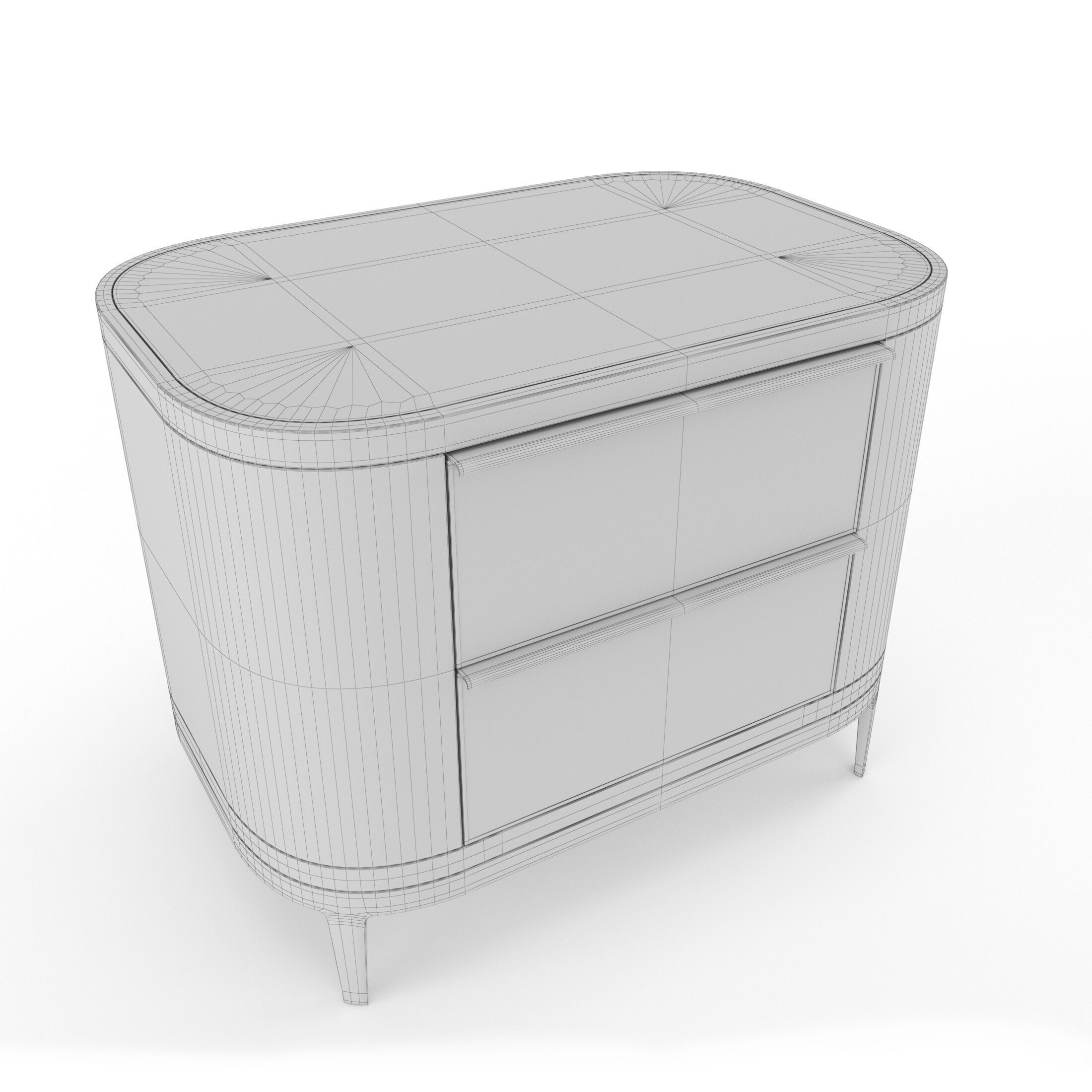 Mobi Manhattan Wooden bedside table with chest of drawers 3D model_18