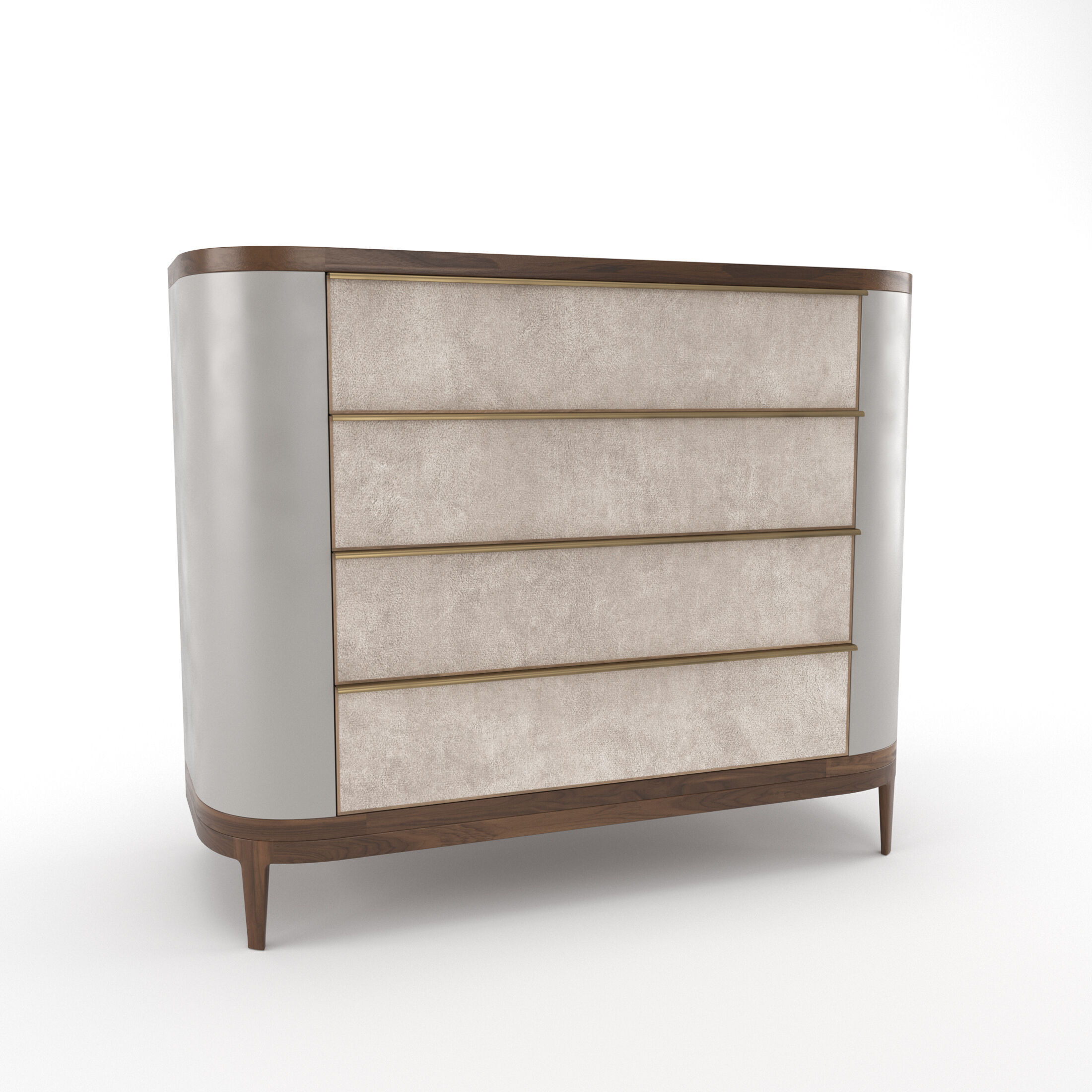Mobi Manhattan Wooden bedside table with chest of drawers 3D model_3