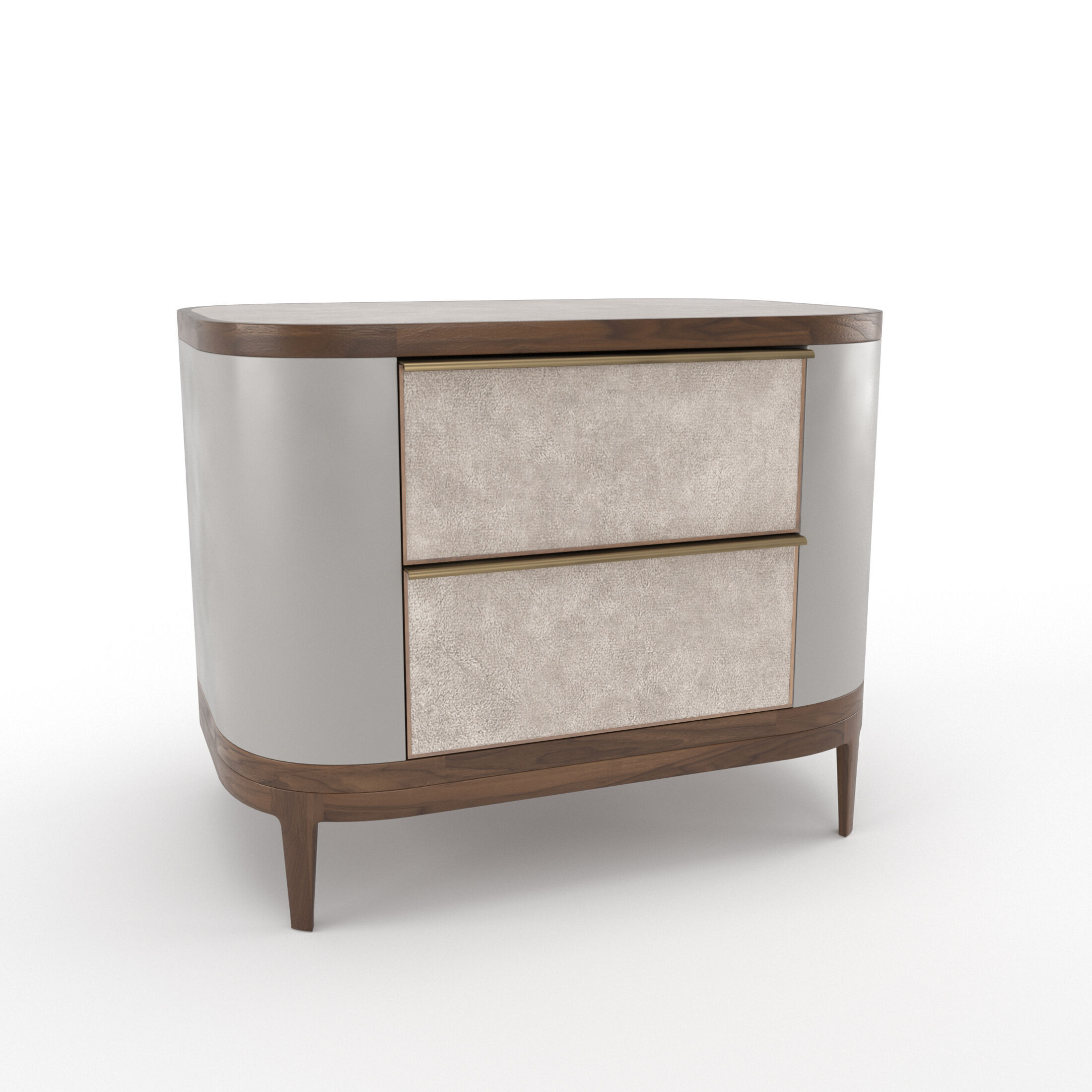 Mobi Manhattan Wooden bedside table with chest of drawers 3D model_4