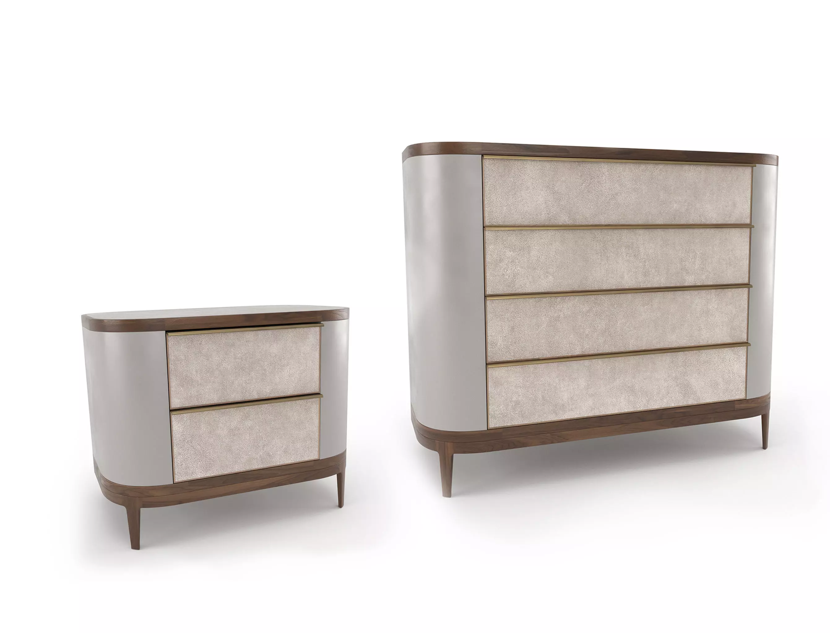 Mobi Manhattan Wooden bedside table with chest of drawers 3D model_0