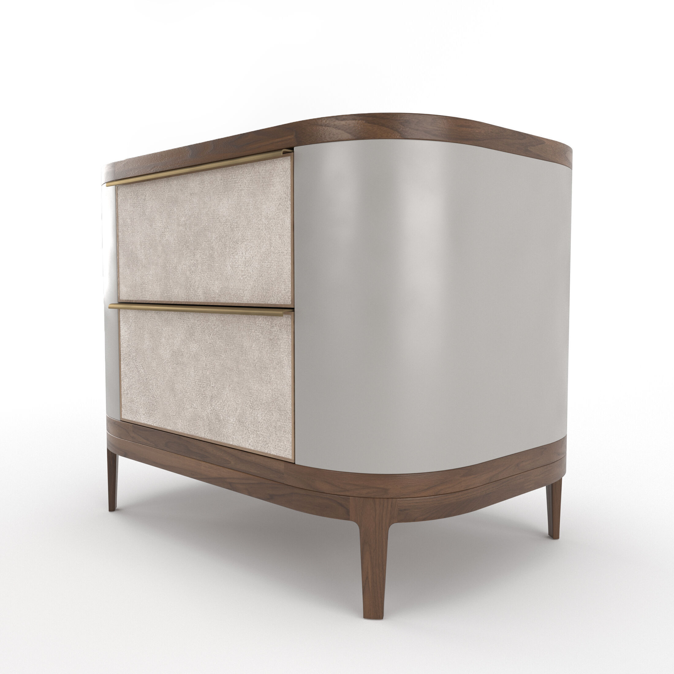 Mobi Manhattan Wooden bedside table with chest of drawers 3D model_14