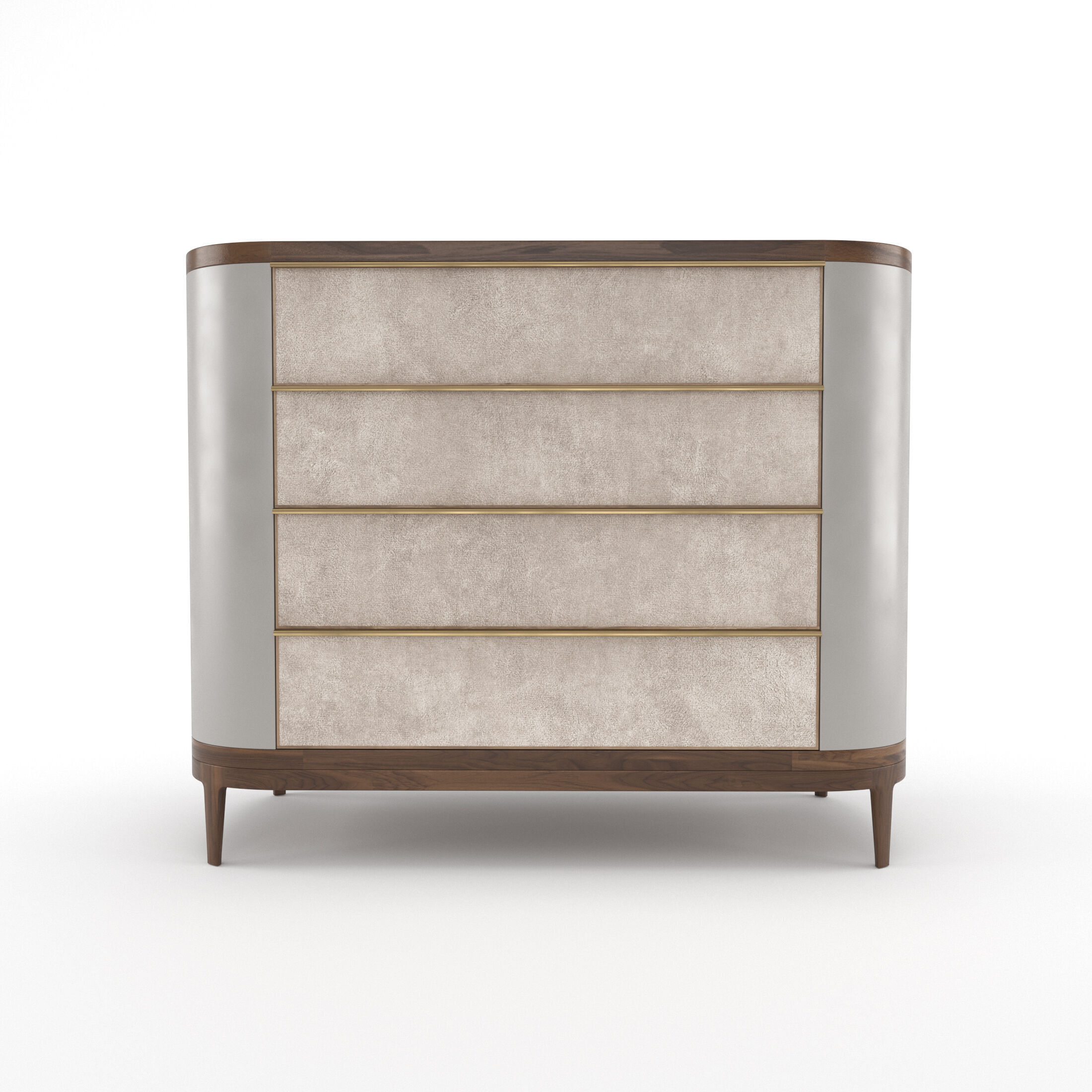 Mobi Manhattan Wooden bedside table with chest of drawers 3D model_7