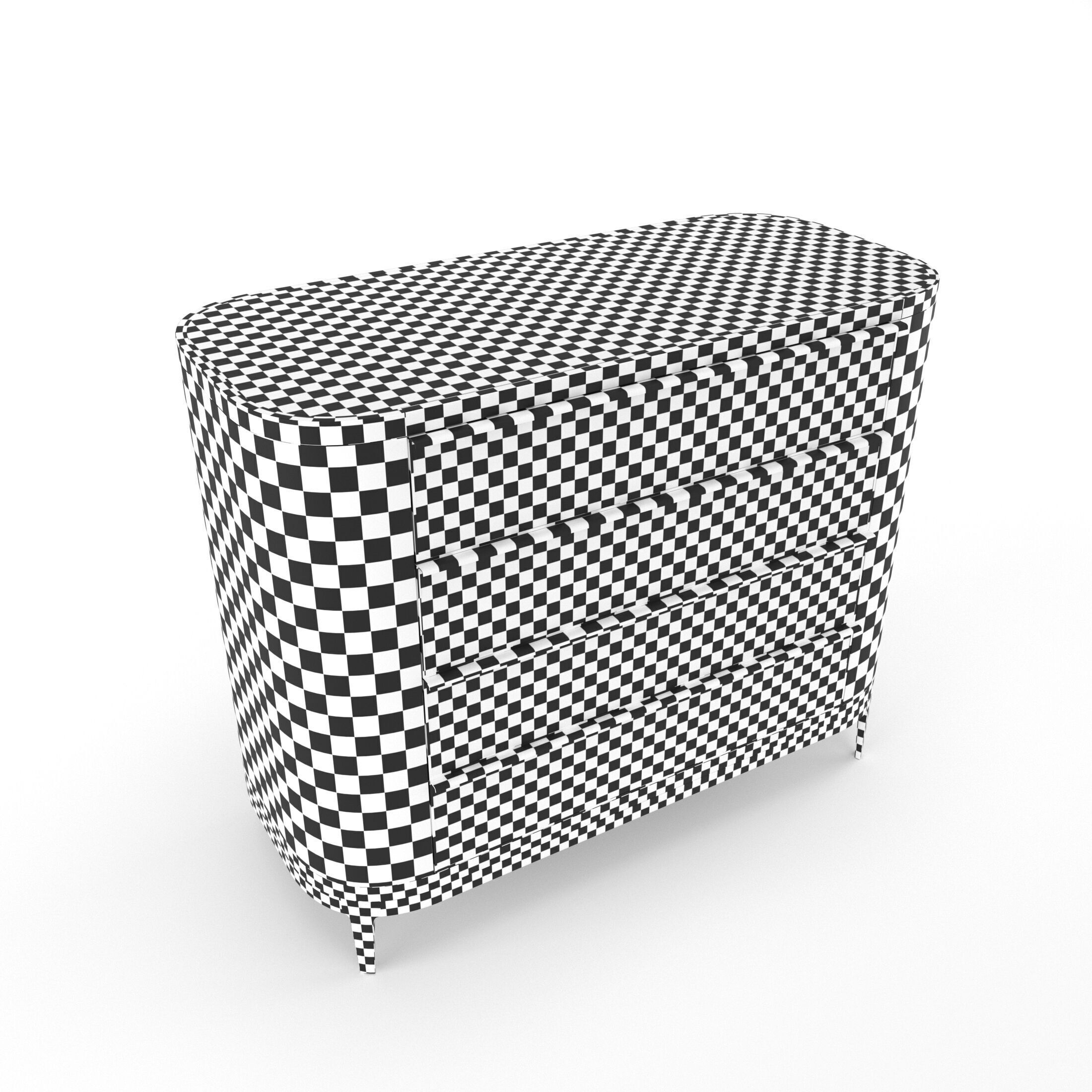 Mobi Manhattan Wooden bedside table with chest of drawers 3D model_19