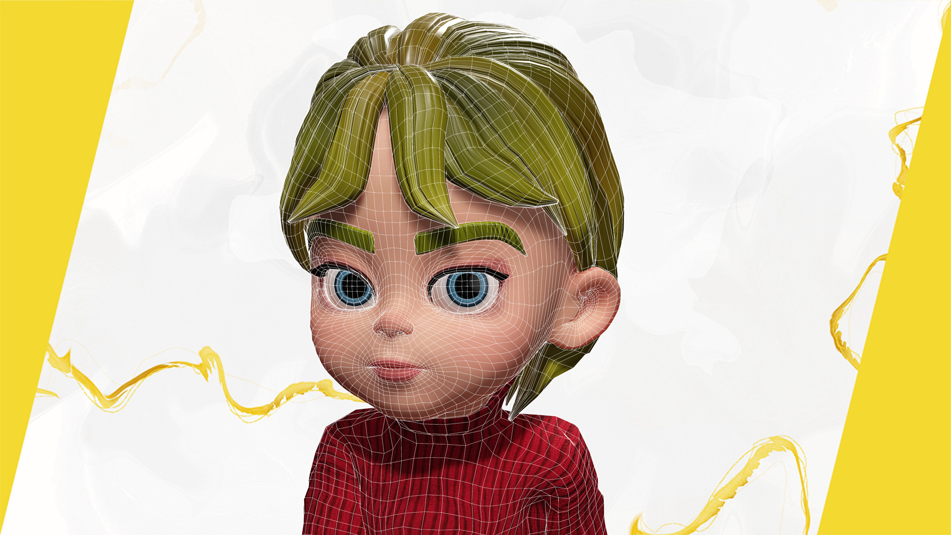 Cotoon Models 3D model Charming Stylized Cartoon Little Toon Girl VR / AR / low-poly ...