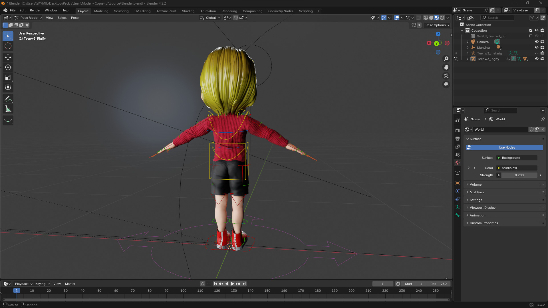 Cotoon Models 3D model Charming Stylized Cartoon Little Toon Girl VR / AR / low-poly ...