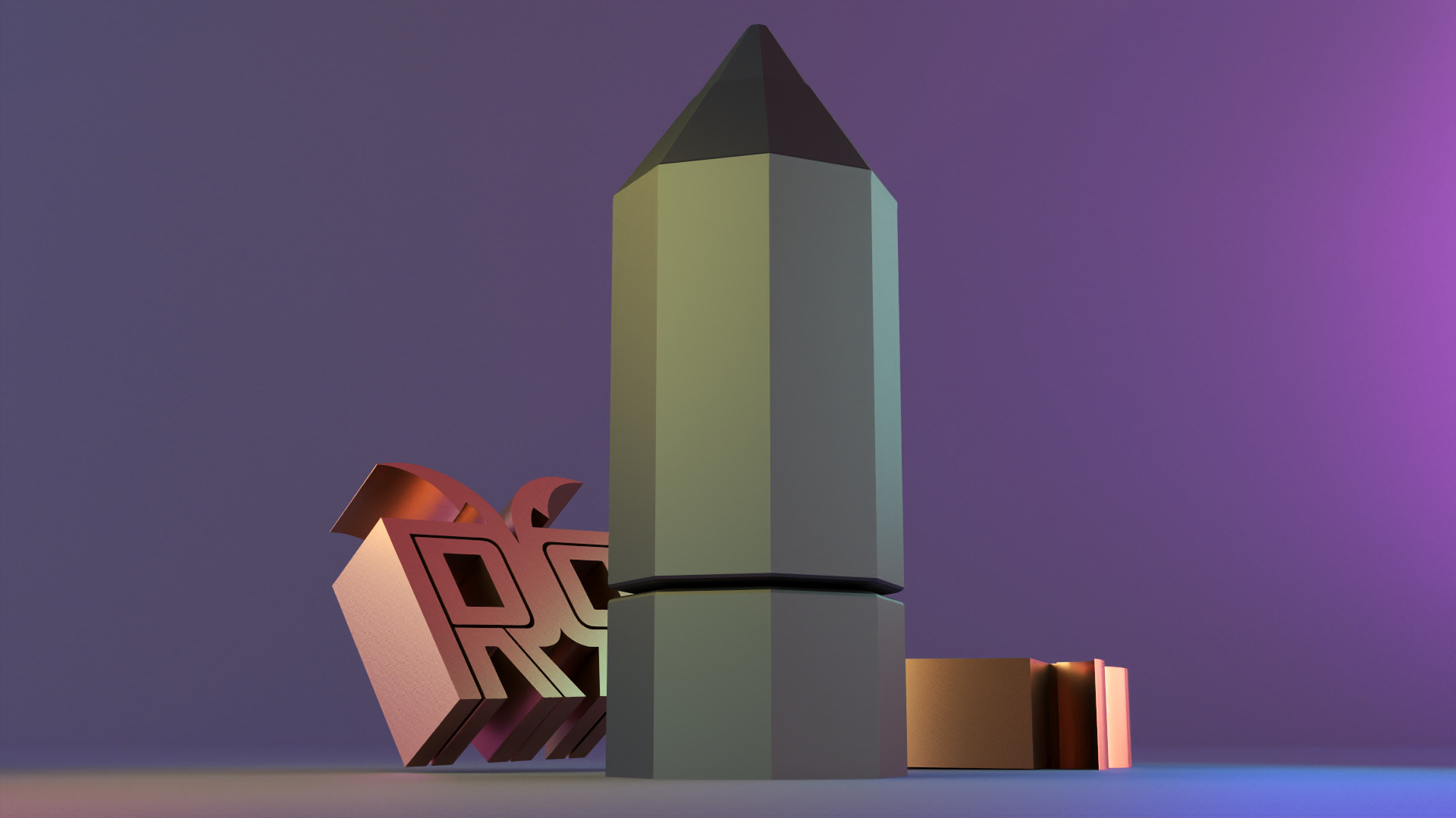 Standing Pencil Decor 3D print model_4